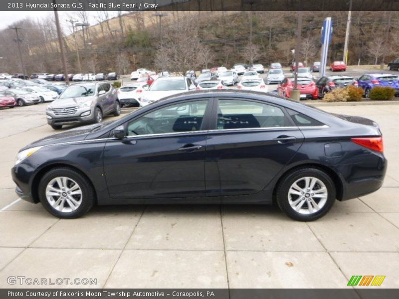 Pacific Blue Pearl / Gray 2013 Hyundai Sonata GLS