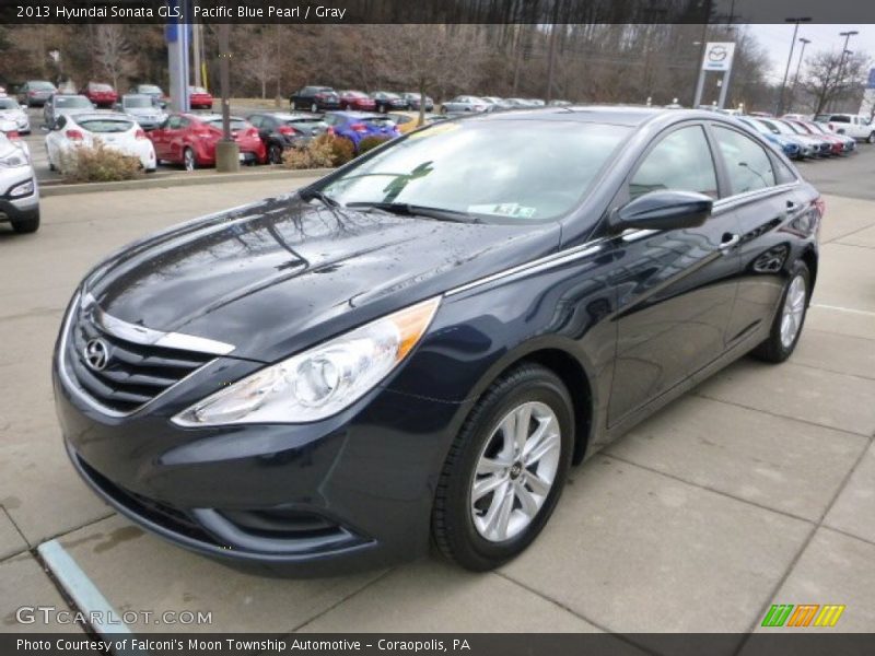 Pacific Blue Pearl / Gray 2013 Hyundai Sonata GLS