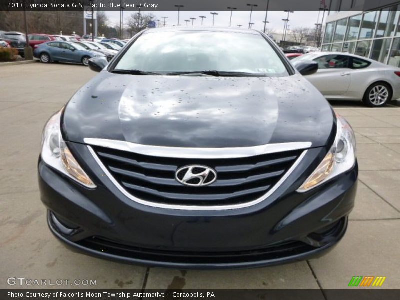 Pacific Blue Pearl / Gray 2013 Hyundai Sonata GLS