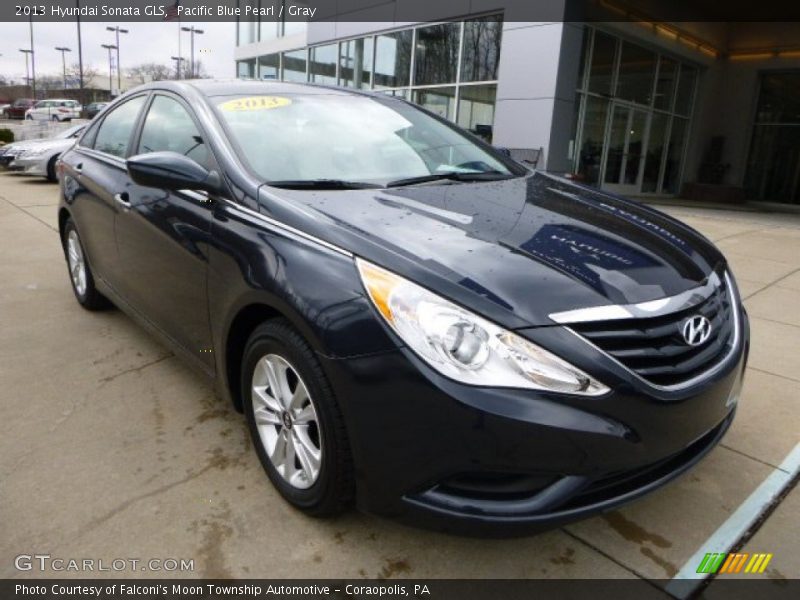 Pacific Blue Pearl / Gray 2013 Hyundai Sonata GLS