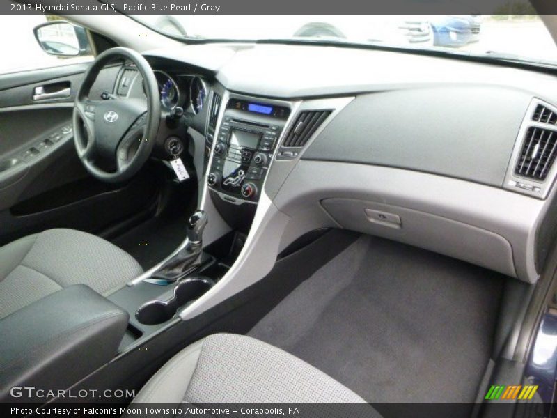Pacific Blue Pearl / Gray 2013 Hyundai Sonata GLS