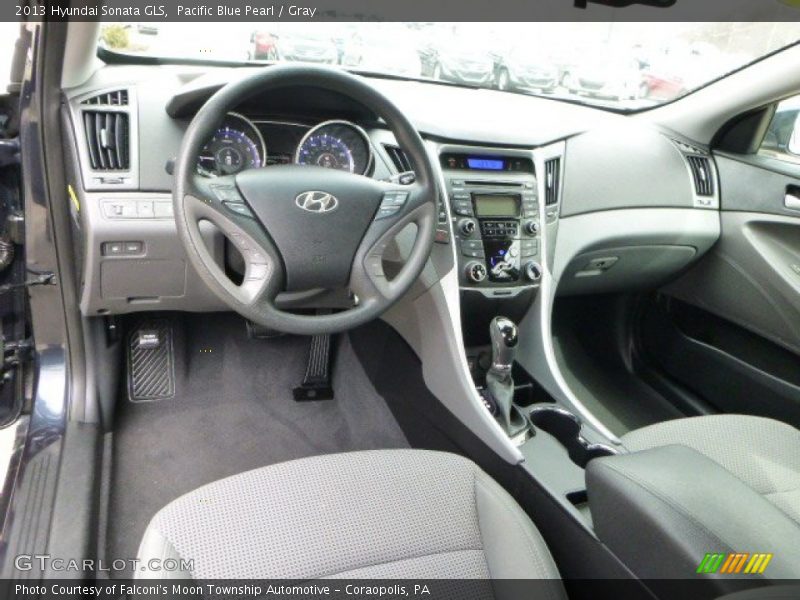 Pacific Blue Pearl / Gray 2013 Hyundai Sonata GLS