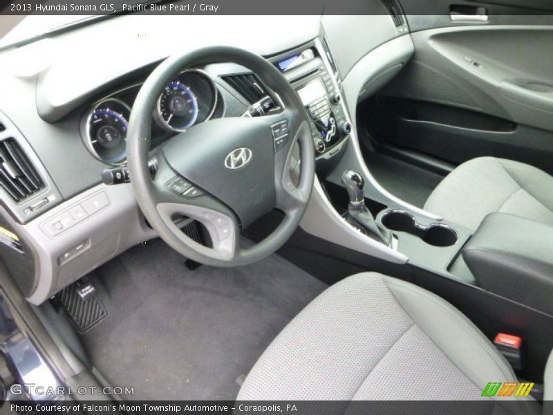 Pacific Blue Pearl / Gray 2013 Hyundai Sonata GLS