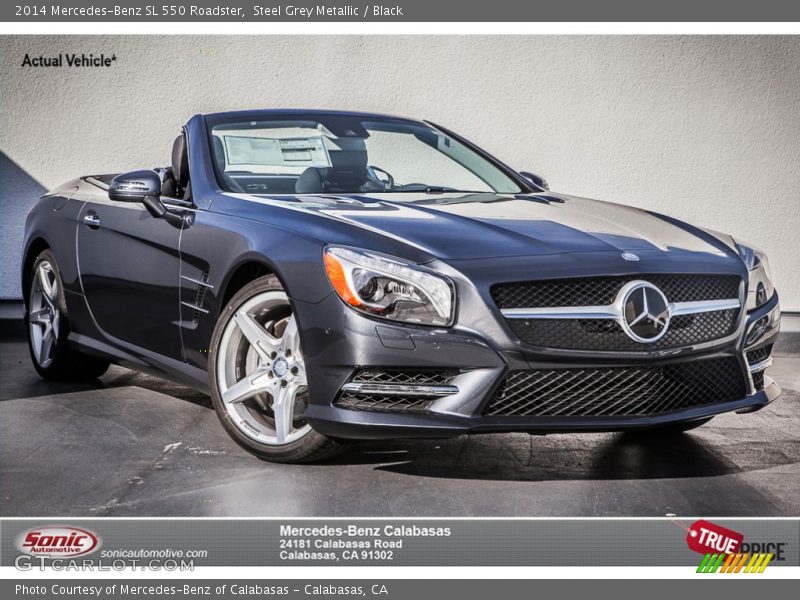 Steel Grey Metallic / Black 2014 Mercedes-Benz SL 550 Roadster