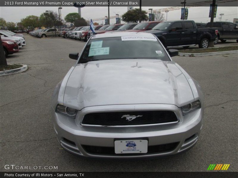 Ingot Silver Metallic / Charcoal Black 2013 Ford Mustang V6 Premium Coupe