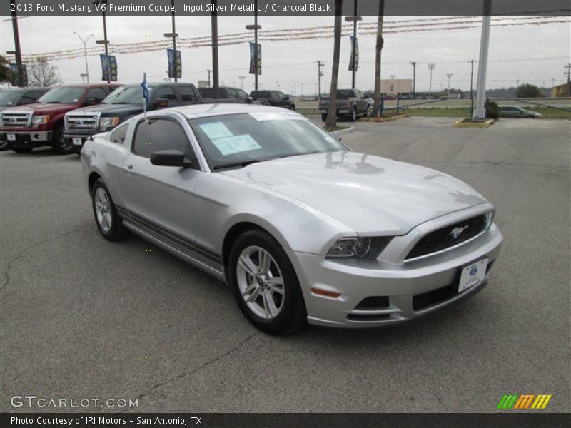 Ingot Silver Metallic / Charcoal Black 2013 Ford Mustang V6 Premium Coupe