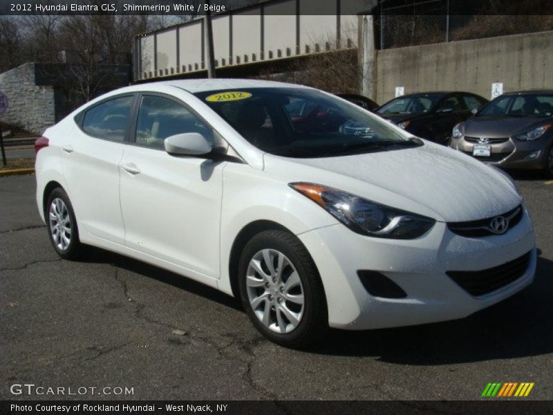 Shimmering White / Beige 2012 Hyundai Elantra GLS