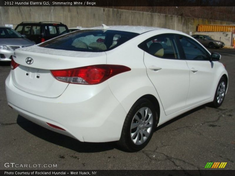 Shimmering White / Beige 2012 Hyundai Elantra GLS