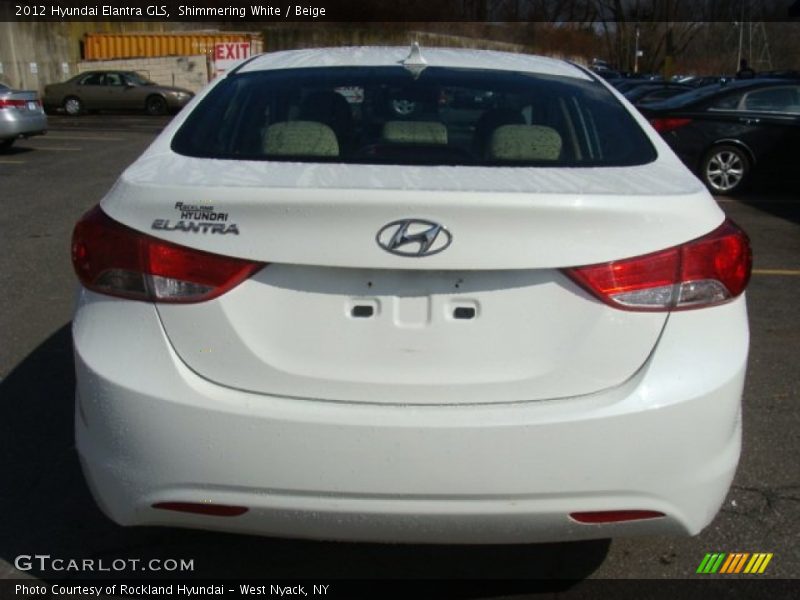 Shimmering White / Beige 2012 Hyundai Elantra GLS