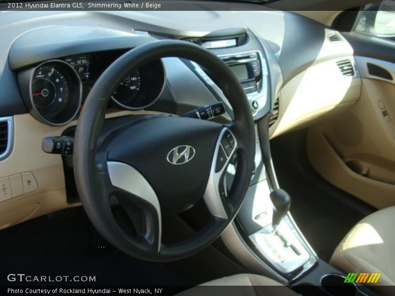 Shimmering White / Beige 2012 Hyundai Elantra GLS