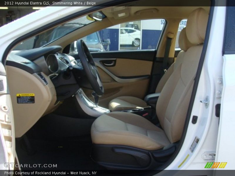Shimmering White / Beige 2012 Hyundai Elantra GLS