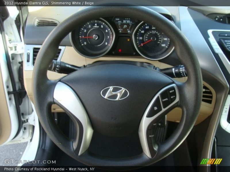 Shimmering White / Beige 2012 Hyundai Elantra GLS