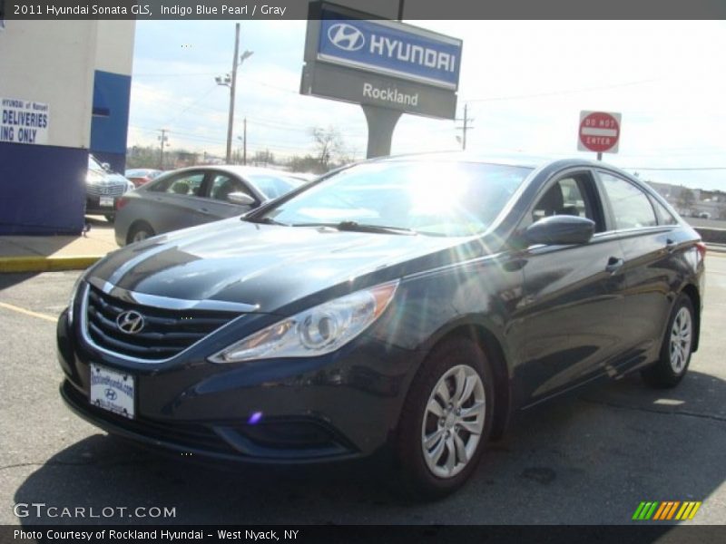 Indigo Blue Pearl / Gray 2011 Hyundai Sonata GLS