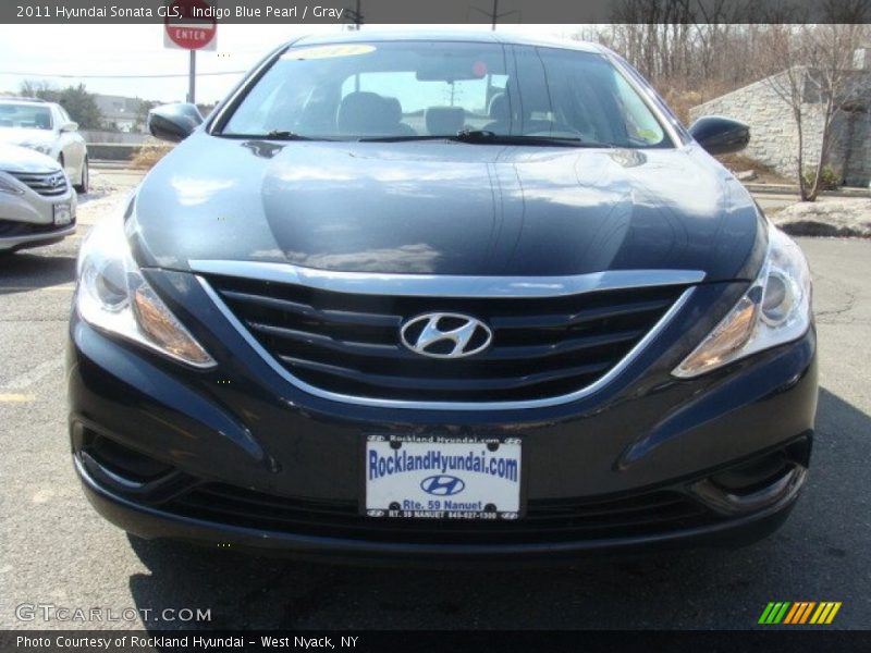 Indigo Blue Pearl / Gray 2011 Hyundai Sonata GLS
