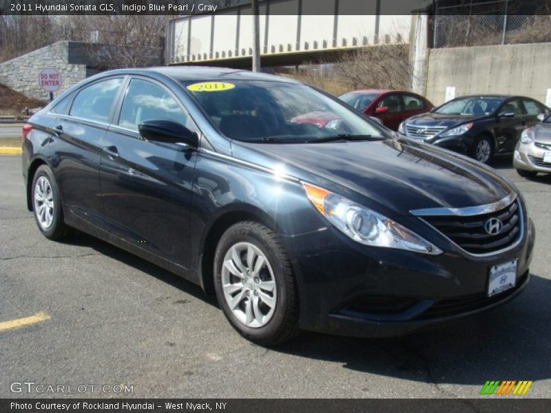 Indigo Blue Pearl / Gray 2011 Hyundai Sonata GLS