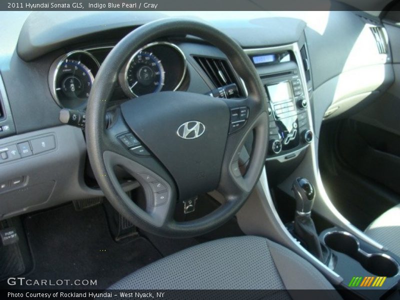 Indigo Blue Pearl / Gray 2011 Hyundai Sonata GLS