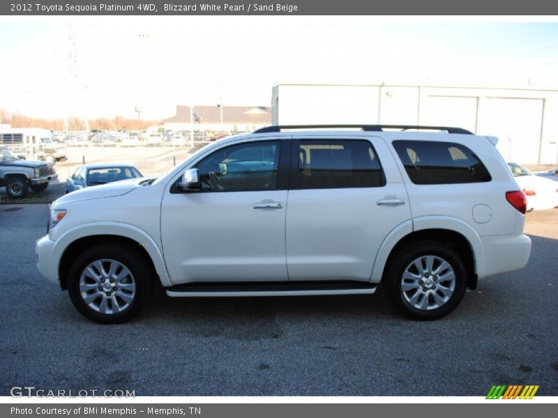 Blizzard White Pearl / Sand Beige 2012 Toyota Sequoia Platinum 4WD