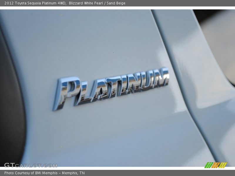 Blizzard White Pearl / Sand Beige 2012 Toyota Sequoia Platinum 4WD