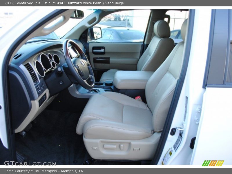 Blizzard White Pearl / Sand Beige 2012 Toyota Sequoia Platinum 4WD