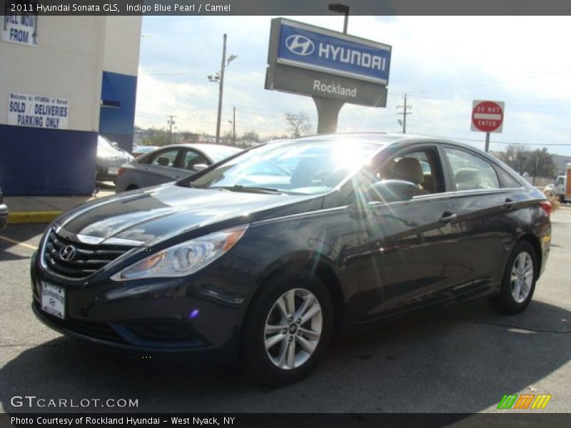 Indigo Blue Pearl / Camel 2011 Hyundai Sonata GLS