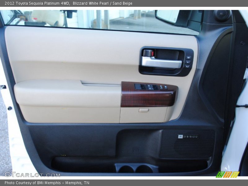 Blizzard White Pearl / Sand Beige 2012 Toyota Sequoia Platinum 4WD