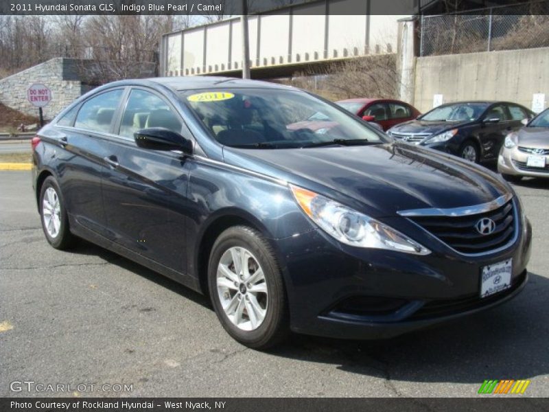 Indigo Blue Pearl / Camel 2011 Hyundai Sonata GLS