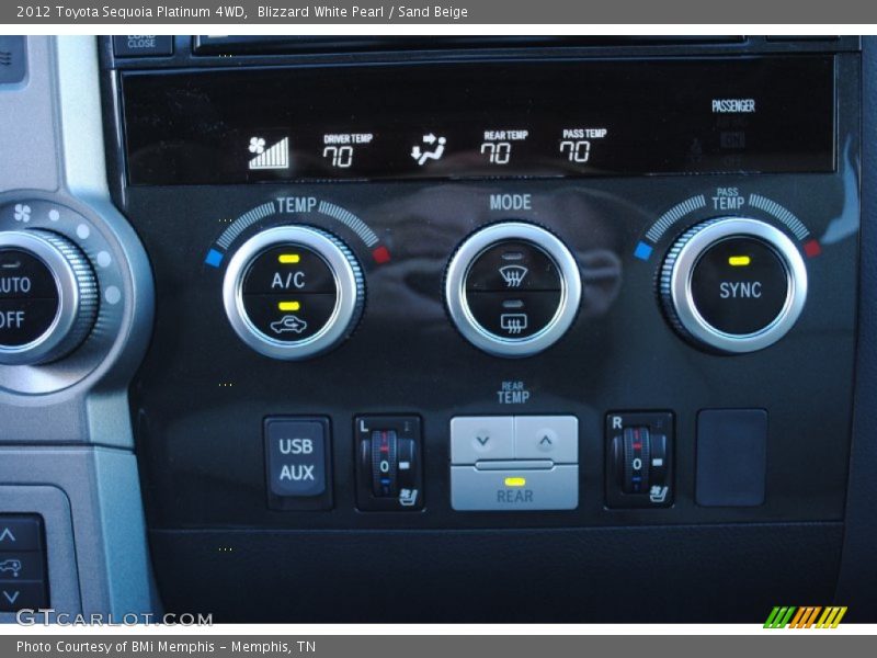 Blizzard White Pearl / Sand Beige 2012 Toyota Sequoia Platinum 4WD