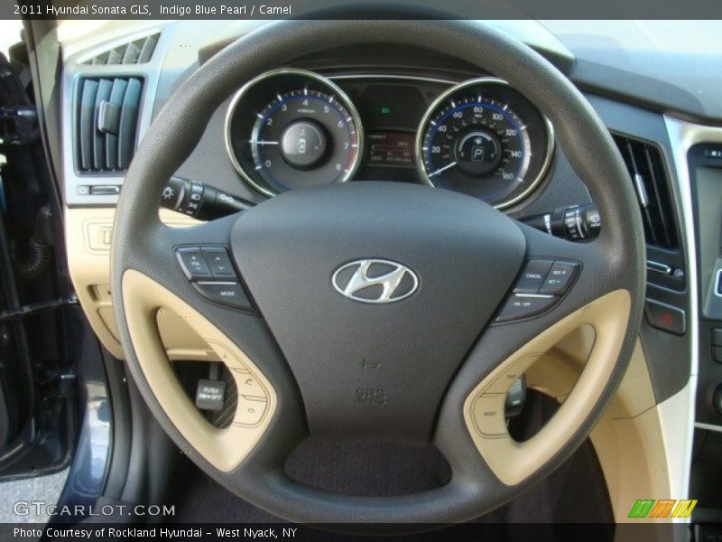 Indigo Blue Pearl / Camel 2011 Hyundai Sonata GLS