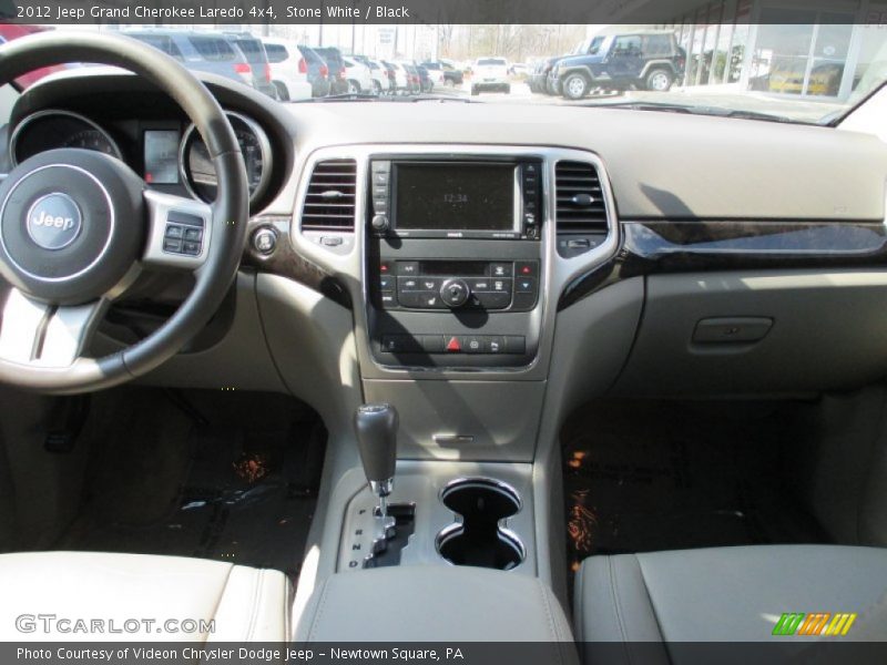 Stone White / Black 2012 Jeep Grand Cherokee Laredo 4x4