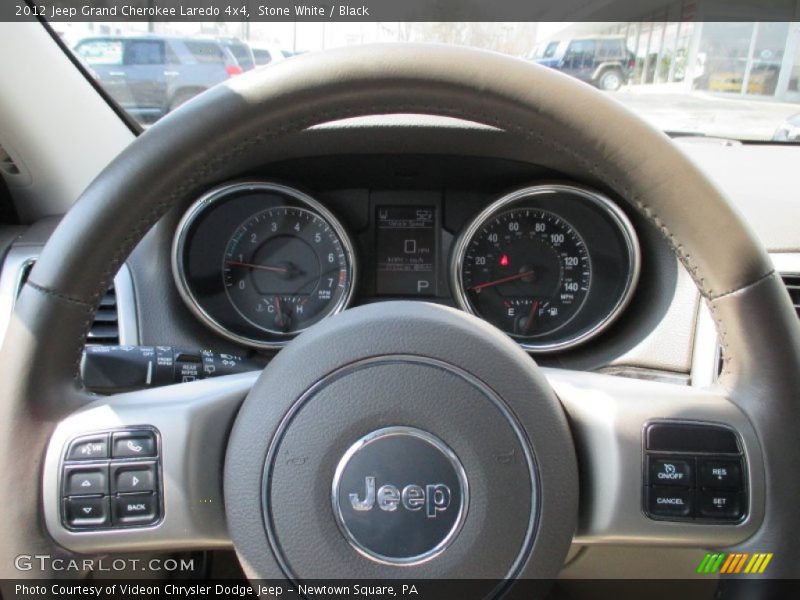 Stone White / Black 2012 Jeep Grand Cherokee Laredo 4x4