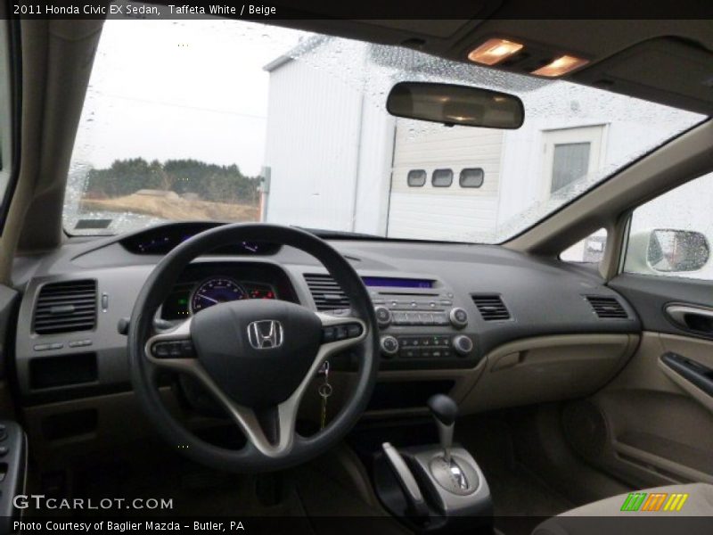 Taffeta White / Beige 2011 Honda Civic EX Sedan