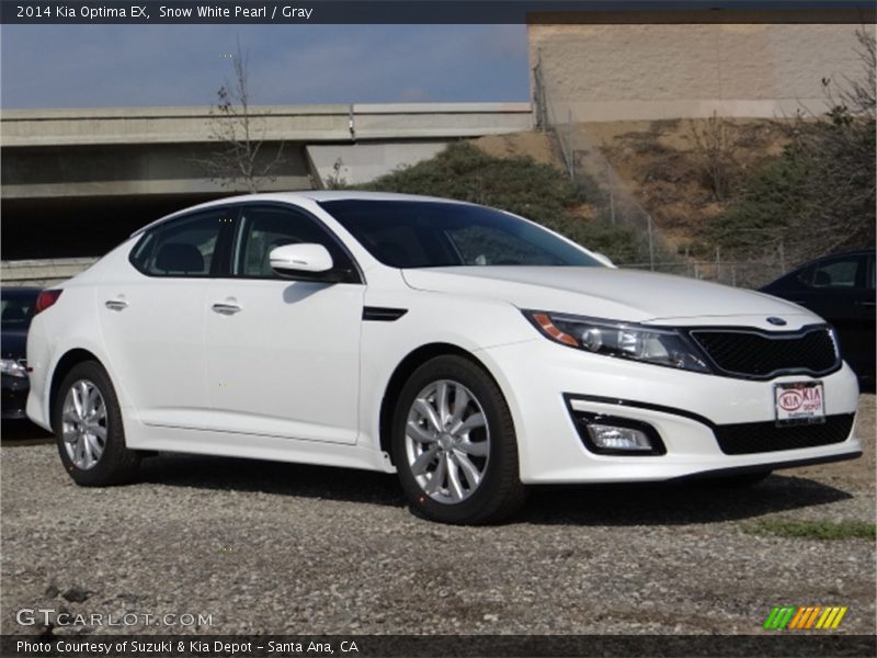 Snow White Pearl / Gray 2014 Kia Optima EX