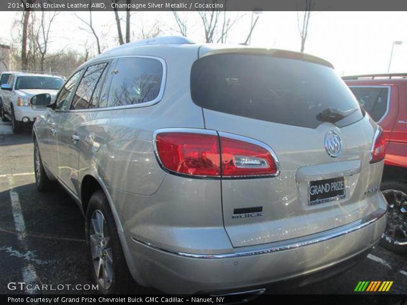 Champagne Silver Metallic / Cocaccino 2014 Buick Enclave Leather AWD