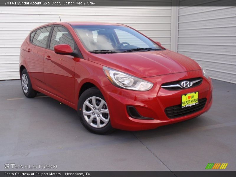 Boston Red / Gray 2014 Hyundai Accent GS 5 Door