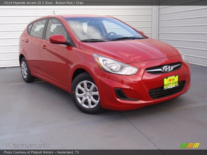 Boston Red / Gray 2014 Hyundai Accent GS 5 Door