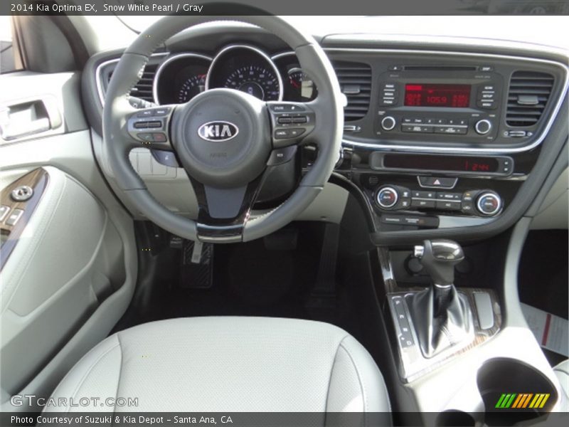 Snow White Pearl / Gray 2014 Kia Optima EX