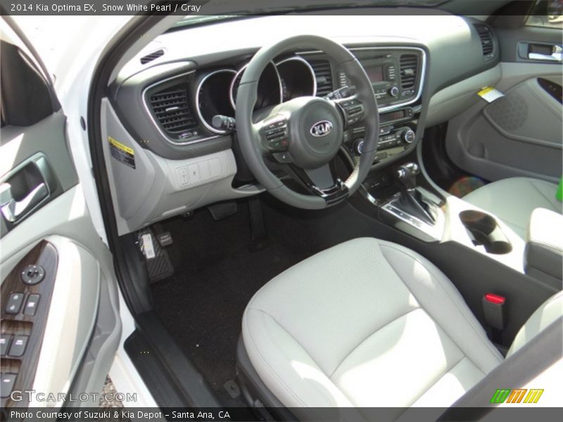 Snow White Pearl / Gray 2014 Kia Optima EX