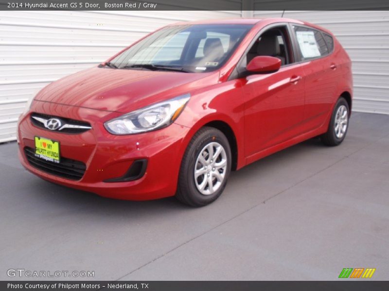 Boston Red / Gray 2014 Hyundai Accent GS 5 Door