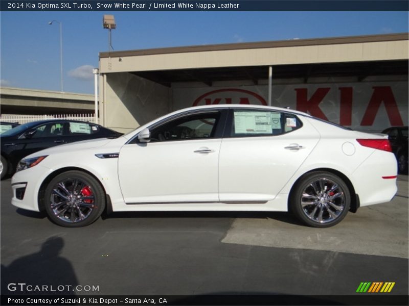 Snow White Pearl / Limited White Nappa Leather 2014 Kia Optima SXL Turbo