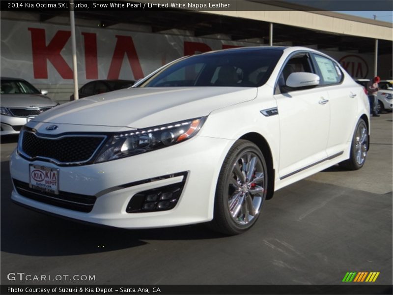 Snow White Pearl / Limited White Nappa Leather 2014 Kia Optima SXL Turbo