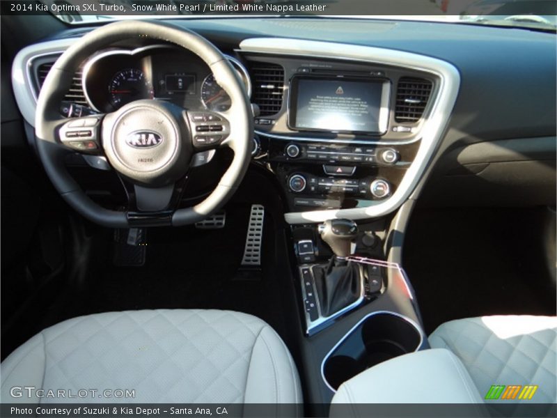 Snow White Pearl / Limited White Nappa Leather 2014 Kia Optima SXL Turbo