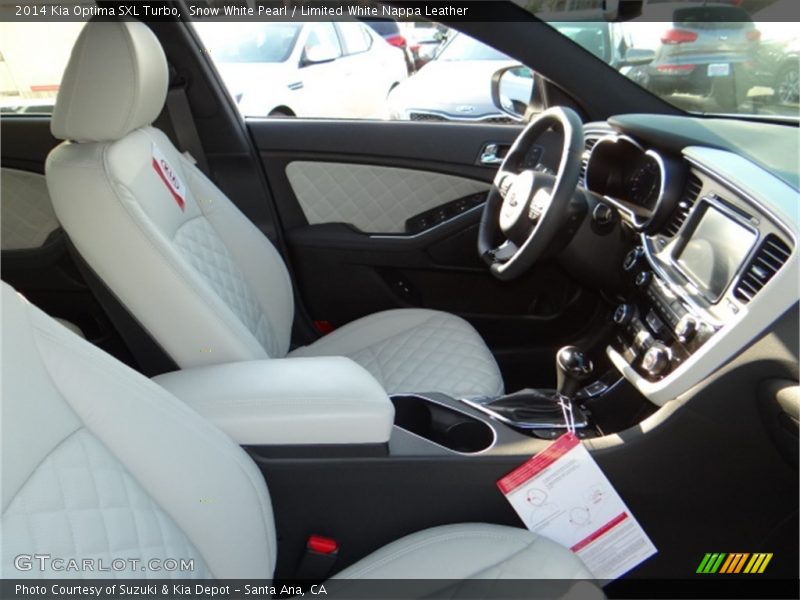 Snow White Pearl / Limited White Nappa Leather 2014 Kia Optima SXL Turbo