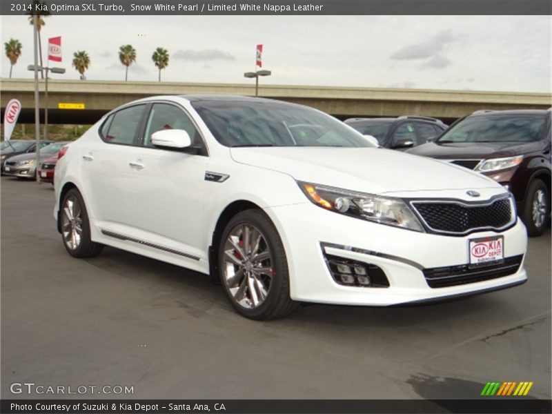 Snow White Pearl / Limited White Nappa Leather 2014 Kia Optima SXL Turbo