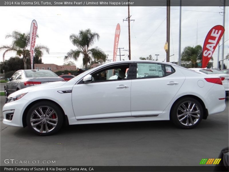 Snow White Pearl / Limited White Nappa Leather 2014 Kia Optima SXL Turbo