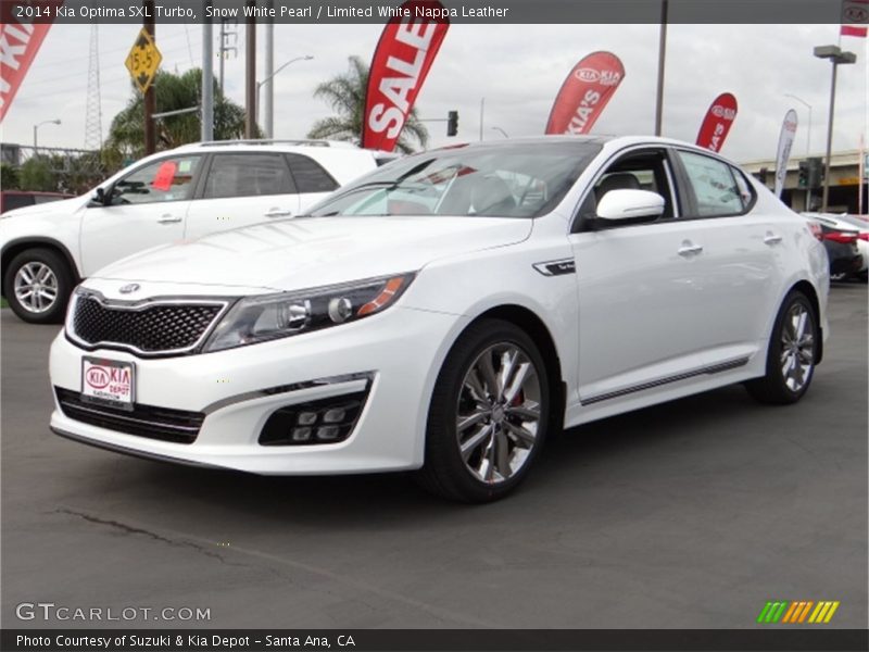 Snow White Pearl / Limited White Nappa Leather 2014 Kia Optima SXL Turbo