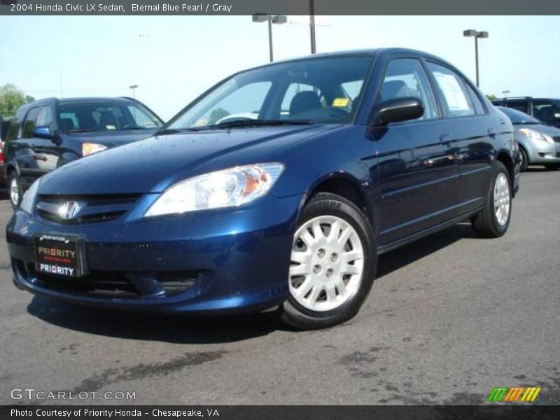 Eternal Blue Pearl / Gray 2004 Honda Civic LX Sedan
