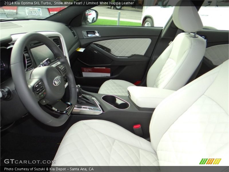 Snow White Pearl / Limited White Nappa Leather 2014 Kia Optima SXL Turbo