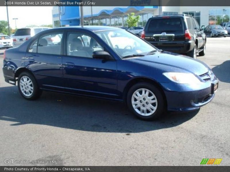 Eternal Blue Pearl / Gray 2004 Honda Civic LX Sedan