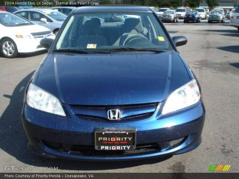 Eternal Blue Pearl / Gray 2004 Honda Civic LX Sedan