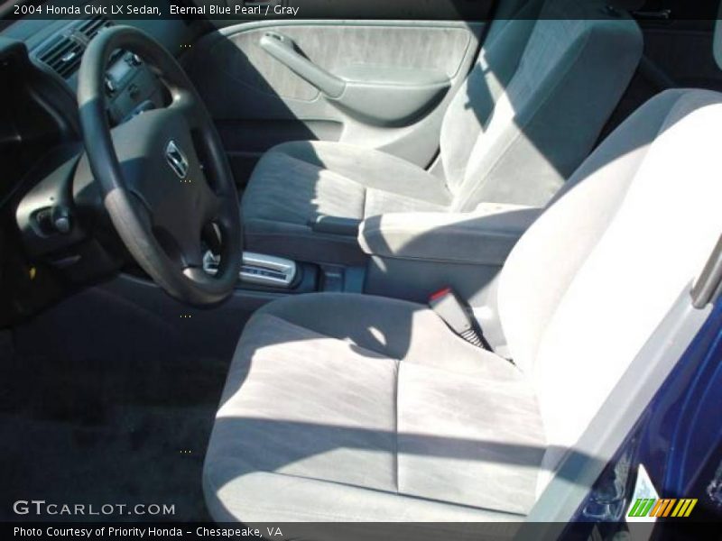Eternal Blue Pearl / Gray 2004 Honda Civic LX Sedan